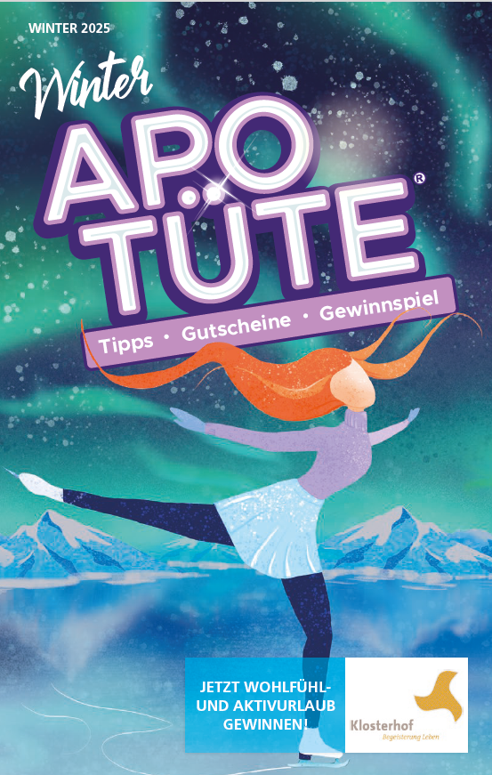 Abbildung zeigt Schlittschuhläuferin und Schrift APO-Tüte